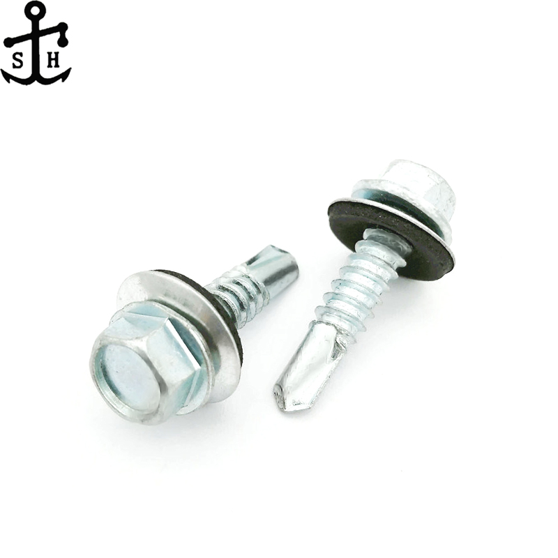 Chinese Roof Screw Hex Head Self Drilling Screw with Black EPDM Washer Bonded