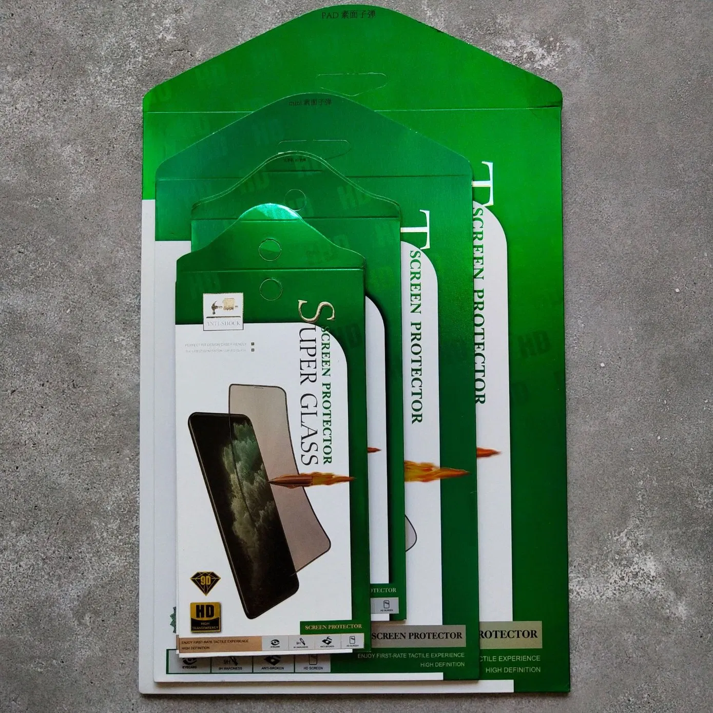 Упаковочная коробка для защитных стёкол для телефона