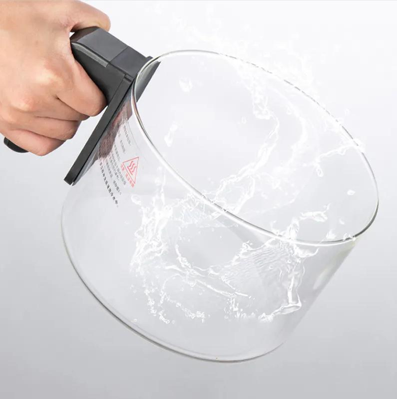 Home Appliances Black Oil-Free Smart Touch Screen Toaster 4L Glass Air Fryer with Visualization