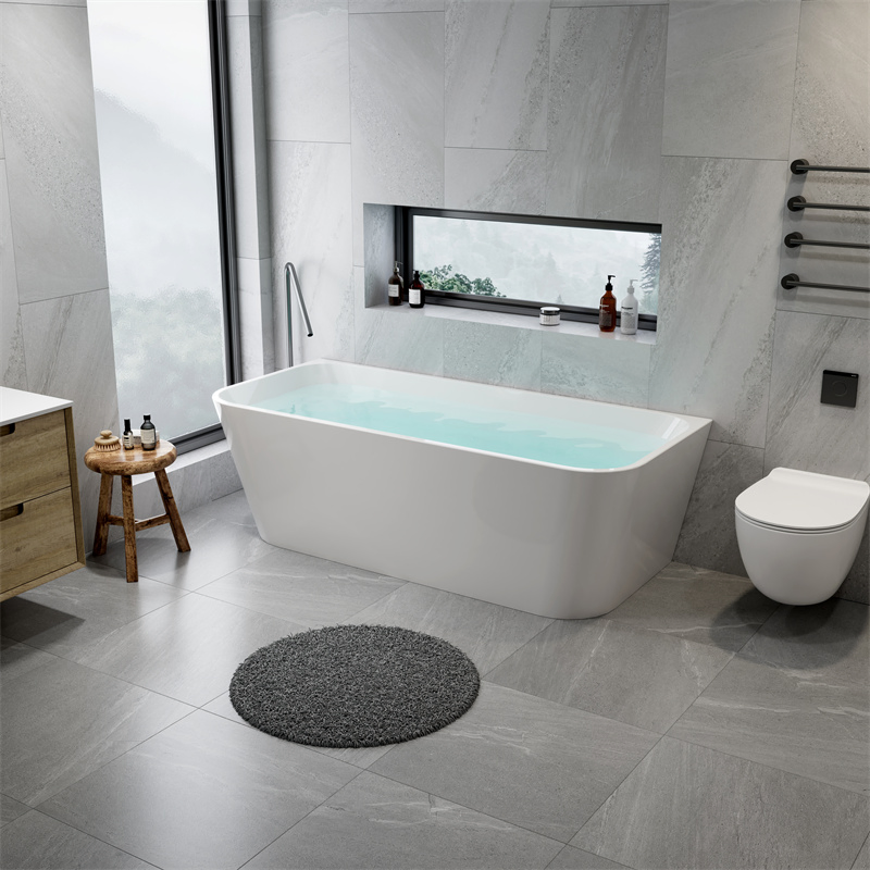 Freestanding Round Shape Acrylic Bathtub for Bathroom Bathing Tub Single Design