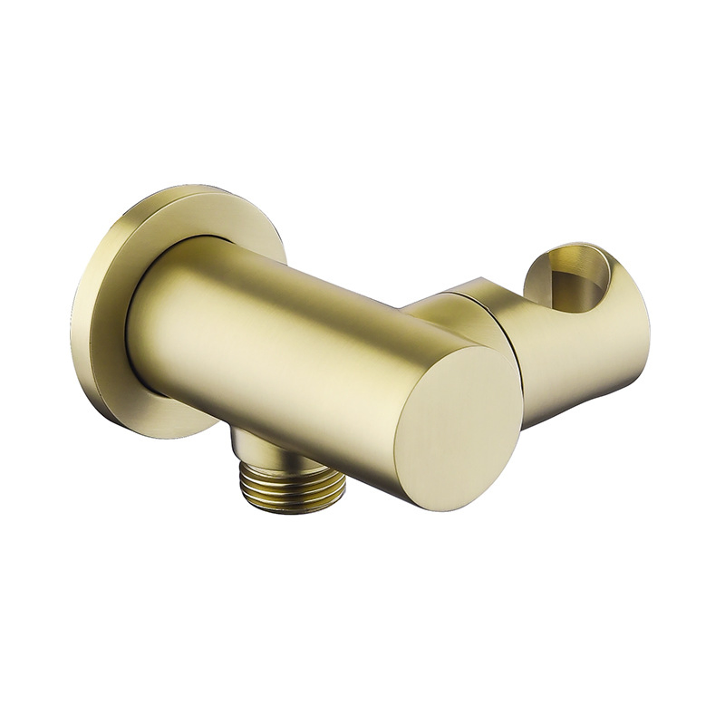 Top Quality Black Round Handheld Shower Bracket with Union Joint Holder Bathroom Shower Bracket Shower Sprayer Holder