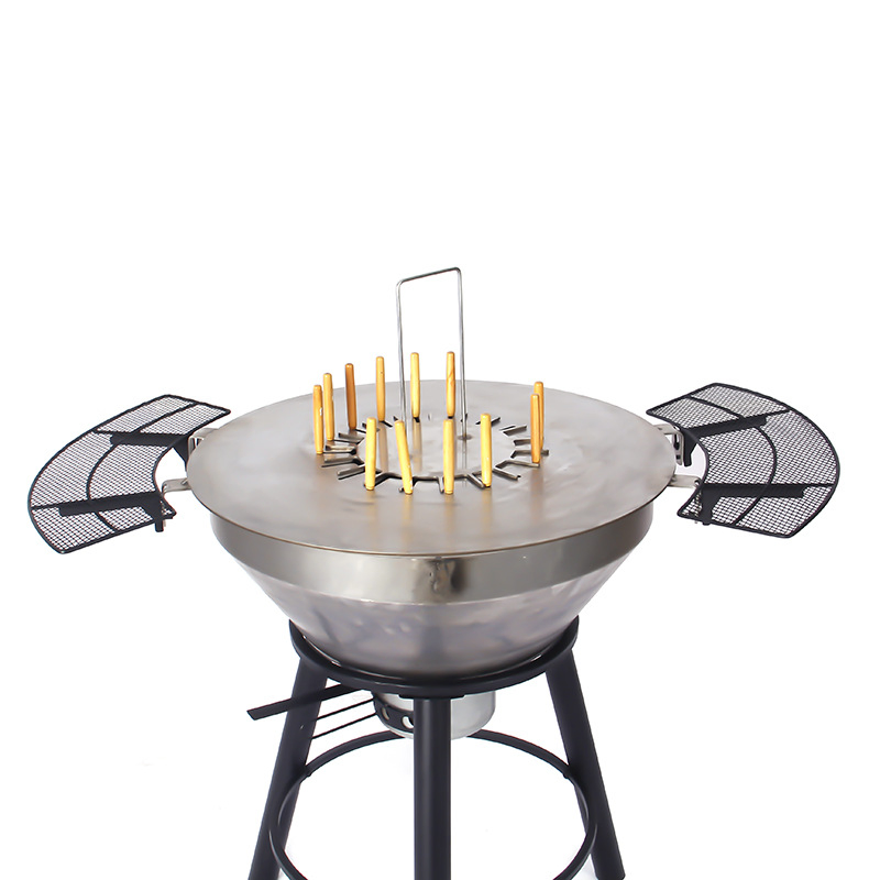 Outdoor Round Teppanyaki with Skewers Furnace BBQ Grill