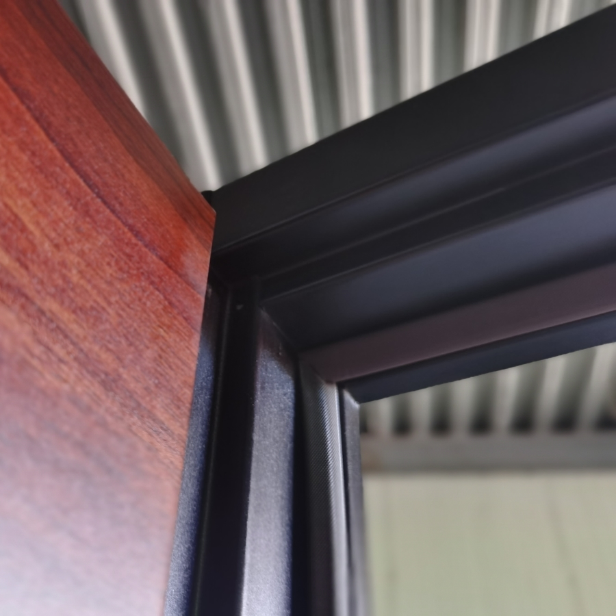 Single Popular Exterior Factory Direct Wooden Modern Iron Steel Security Metal Door