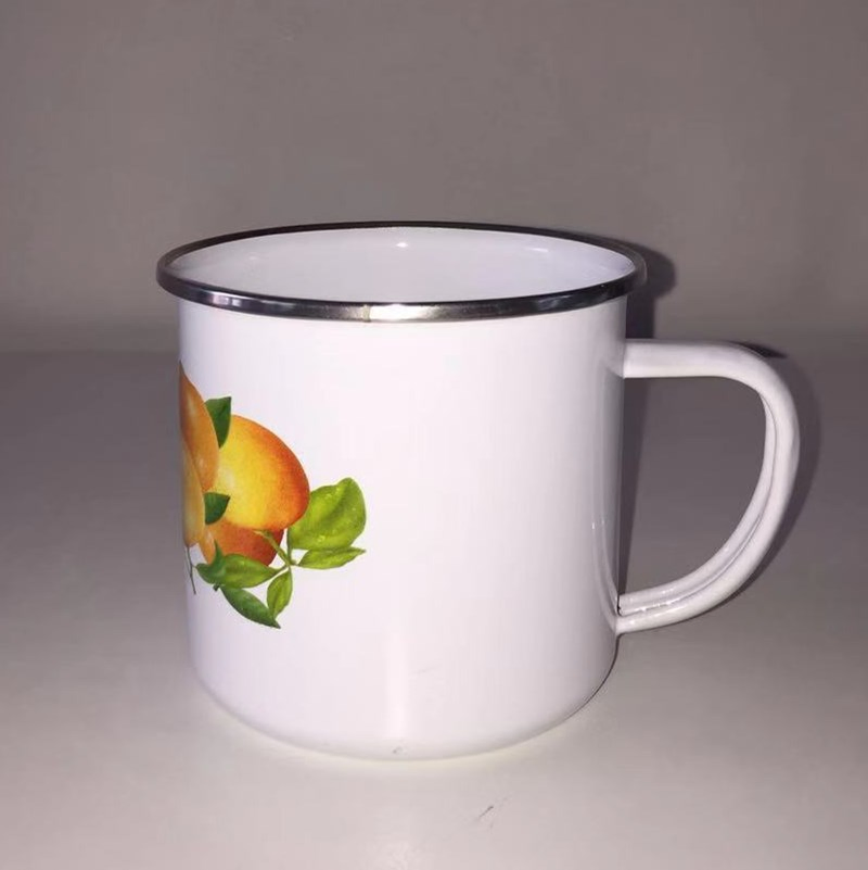 8cm Enamelware Campling Cup Stainless Steel Rim Kitchenware Tools Enamel Mug