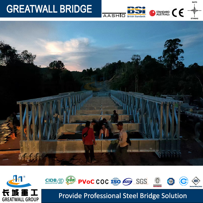 High Stiffness Single Lane Bailey Bridge Hl93 Aashto Loading