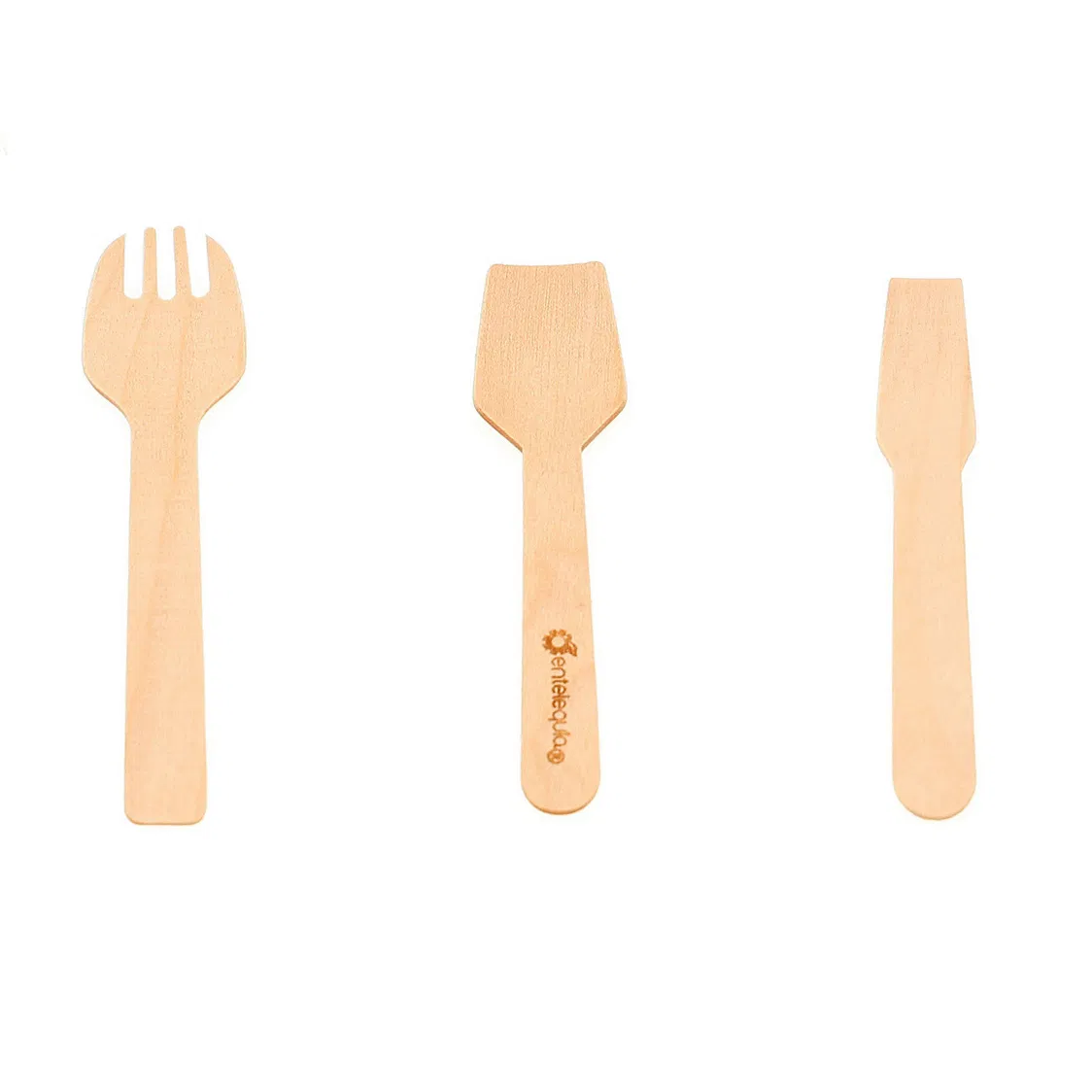 Stylish Disposable Wooden Spoon Knife Fork Cutlery Set Biodegradable Utensil Custom Hot Stamping Tableware with Individual Packing and Quick Lead Time