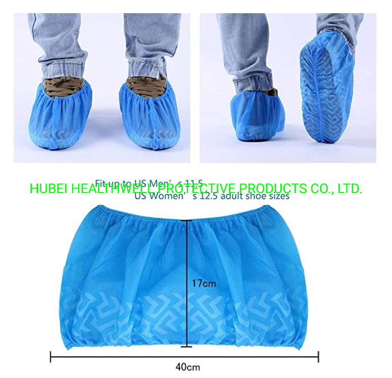 2026 Hot Sale Non-Woven Disposable Blue Color Shoe Cover with Elastic