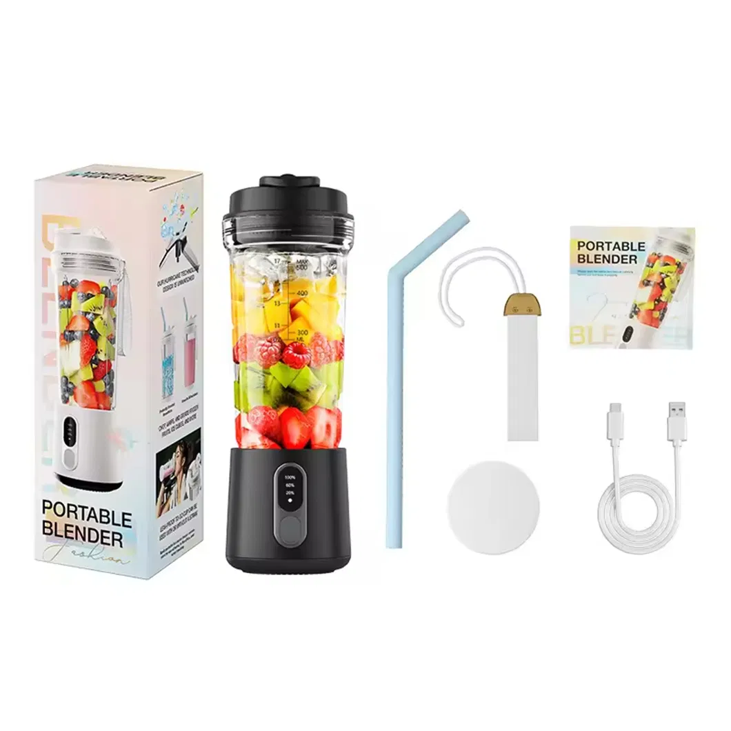 Customized Logo Electric Juicer Blender Portable Multi-Function Juicer Blender with 4 Stainless Steel Blade Leaf Proof Lid