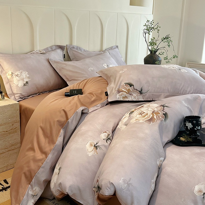 100% Cotton 233tc Printed Bedding Duvet Cover with 2 Pillowcases