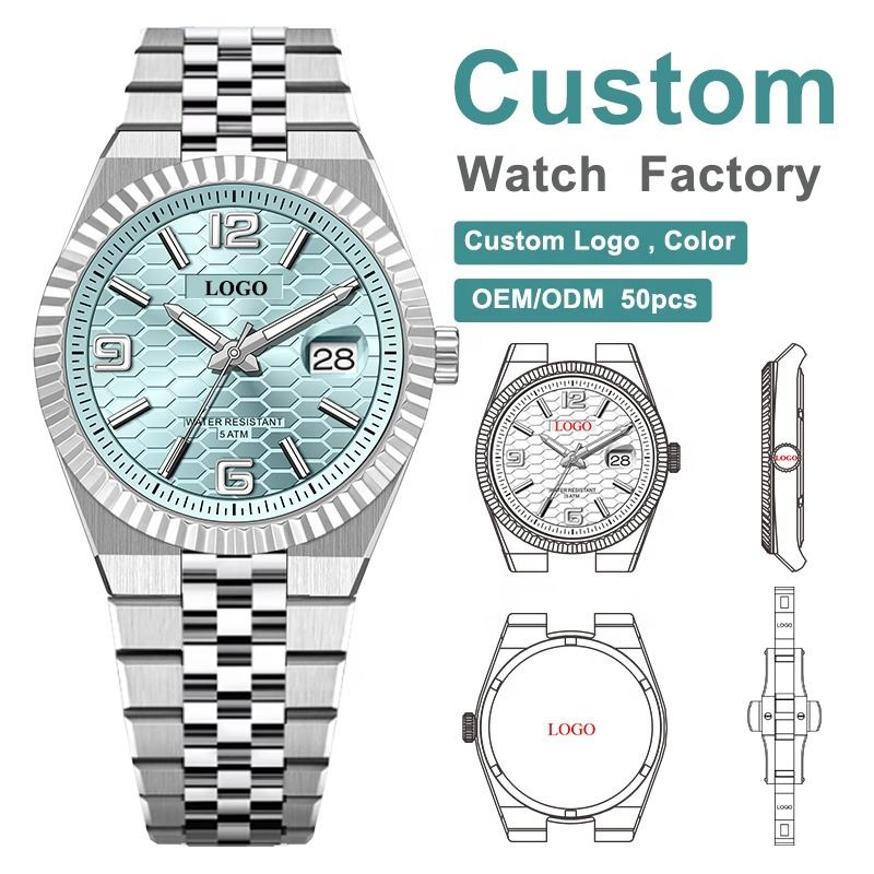 High-Quality Brand Luxury Watch Custom-Made with a Luxurious Dial. Miyota Movement. 5 ATM Water Resistance. Luminous Stainless Steel Case. Quartz Movement. Men'