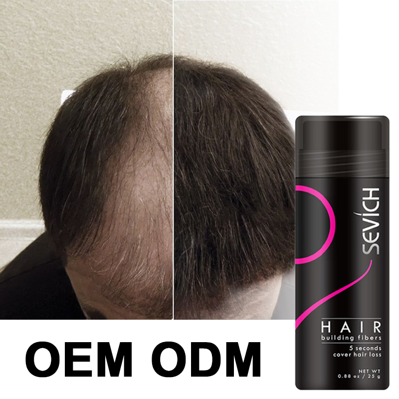 OEM Private Label Organic Thickening Styling Hair Fibre Keratin Powder Spray Applicator Hair Building Fiber