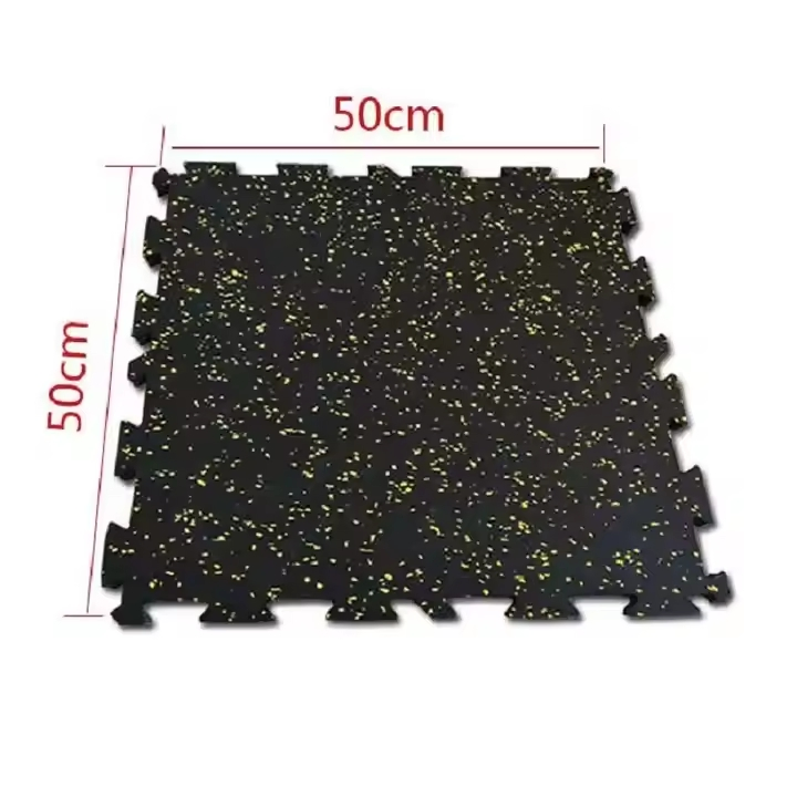EPDM Gray Rubber Flooring 50cm*50cm Interlocking Tiles 1.5mm-5mm Gym Mat Indoor Fitness Area Playgrounds