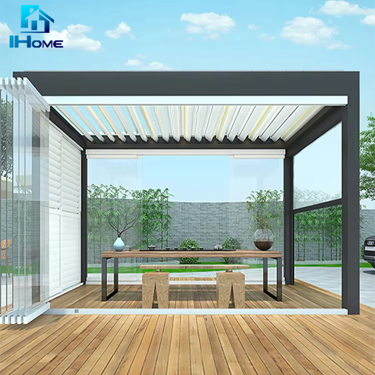 Sunshade Waterproof System Aluminium Sun Shade Louvers Roof Pergola Aluminum Garden House