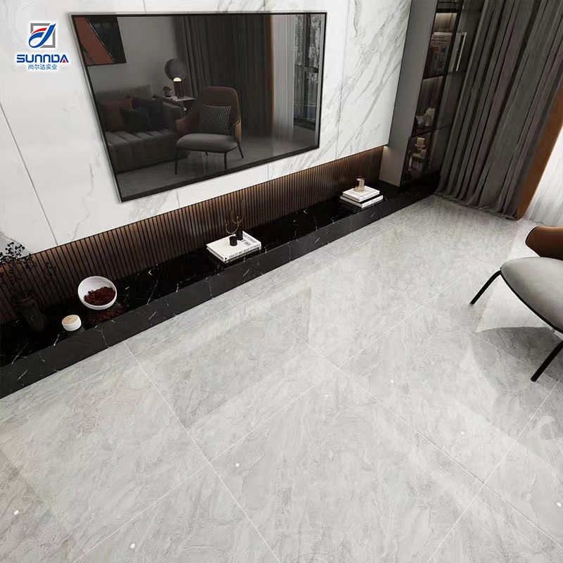 Foshan 600X600mm Excellent Quality Gray Marble Look Glossy Porcelain Indoor Glazed Polished Ceramic Floor Wall Granite Tiles for House Hotel