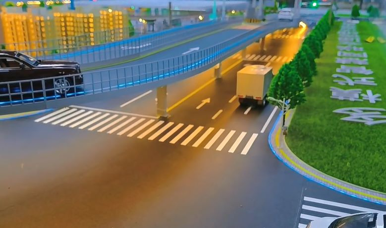 Hand-Made Traffic Sand Table Model - Perfect Interactive Office Sculpture