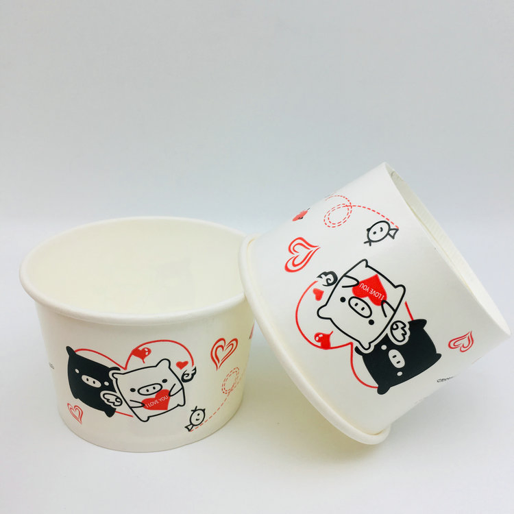 Customized Disposable 4oz-26oz Double PE Coated Paper Ice Cream Cup