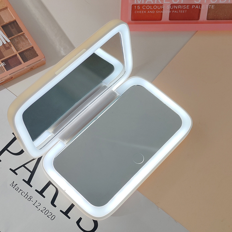 Travel Portable Foldable HD LED Dual-Light Makeup Mirror