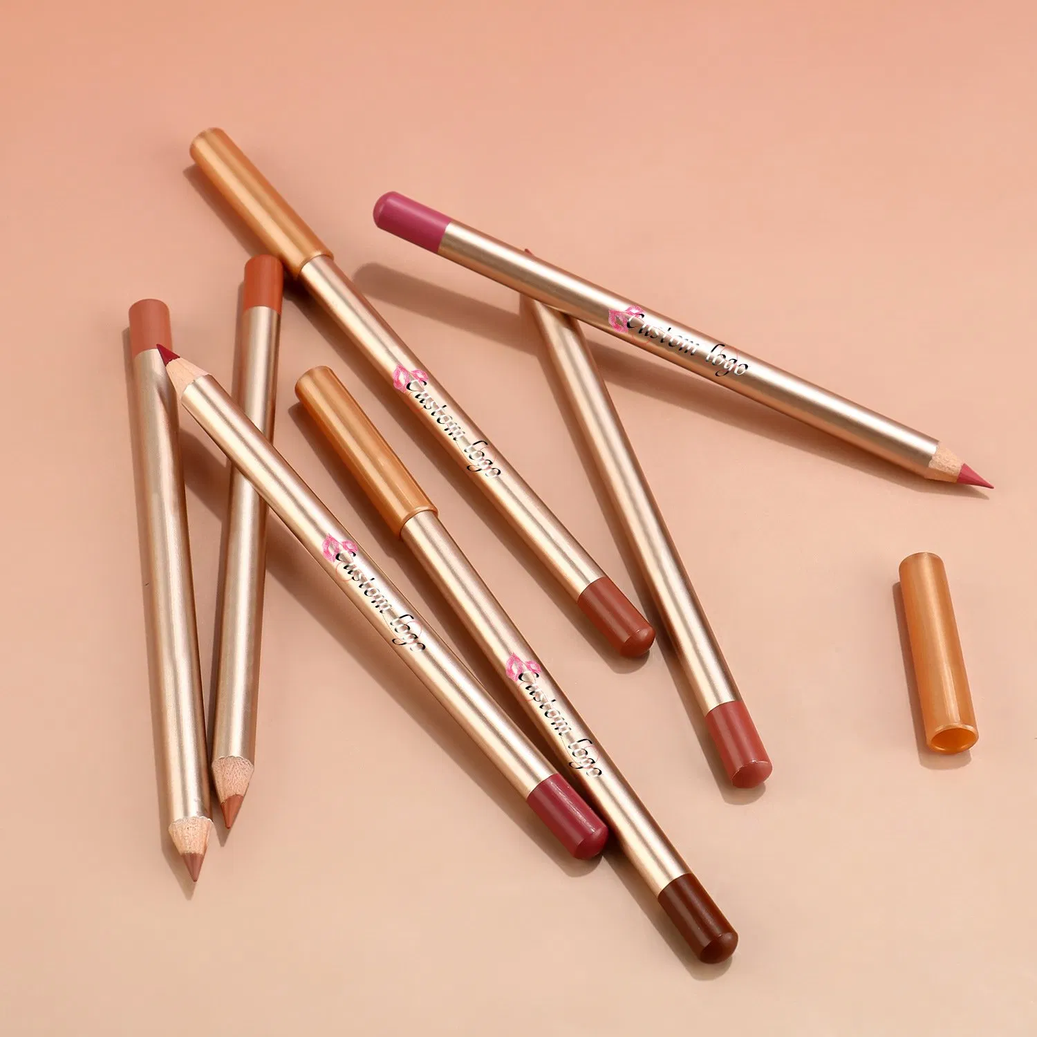 Custom Logo Smooth Non-Stickup Matte Vegan Private Label Lipliner Lip Liner Pencil