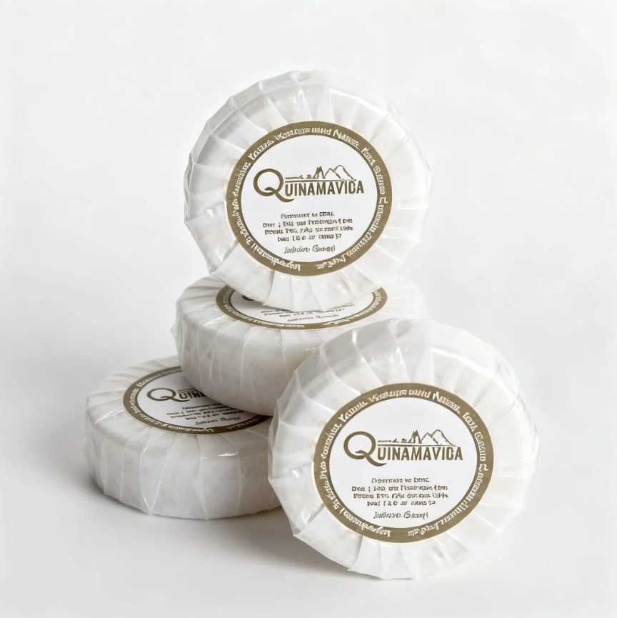 25g Round Hotel Guest Soap in White Laminated Paper Wrap with Custom Label