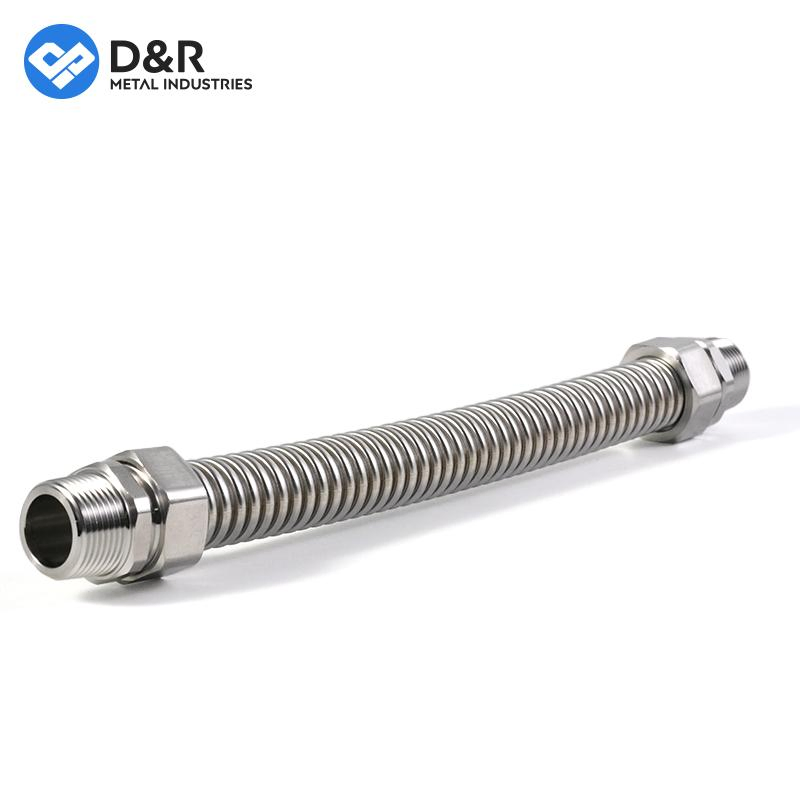 D&R High Quality SS304 Stainless Steel Central Air Conditioning Bellows Copper Joint DN20 Fan Coil Metal Hose