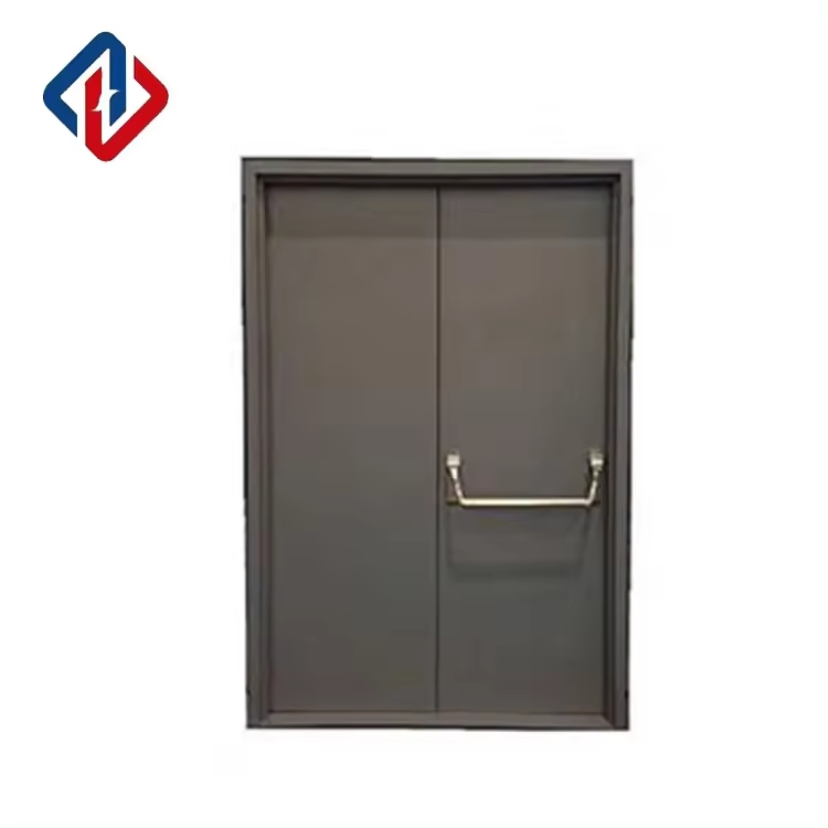 for UL Wh Listed Modern Style Double Leaf Safety Emergency Exit Metal Door Fire Rated Steel Door with Finished Surface
