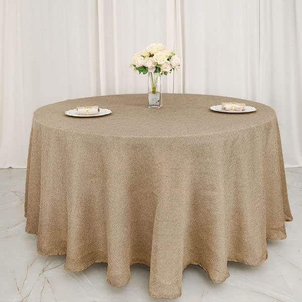 Customizedsize 120 Inch Round Jute Table Runner Eco-Friendly Natural Burlap Tablecloth