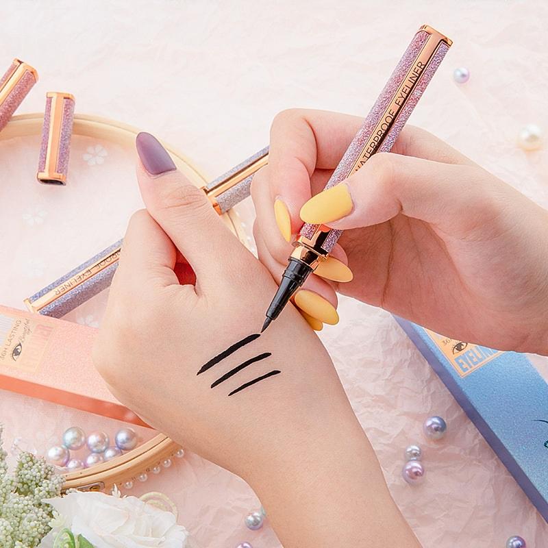 EL15 Qic Original Design Net Red Star Sky Eyeliner Pen Waterproof Quick Dry Non-Dizzy Make-up Eyeliner Liquid Pen Shake Sound Quick Hand Make-up