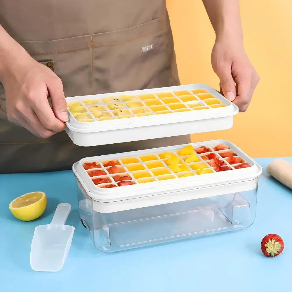 Premium Silicone Ice Cube Tray with Easy-Access Lid for Effortless Freezing