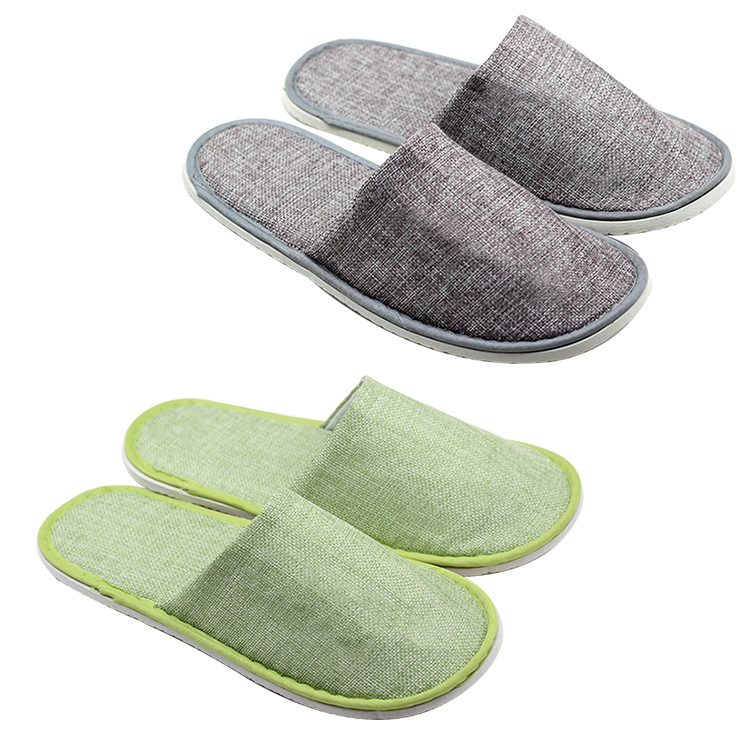 Custom Flip Flop Home Hotel Slippers Embroidery Disposable SPA Velvet Guest Slipper