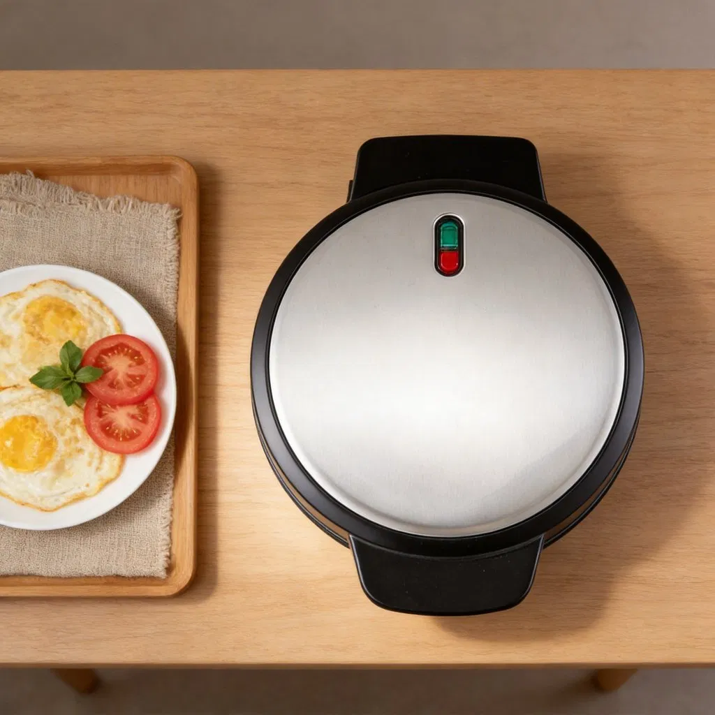 Stainless Steel 4-Slice Waffle Maker with Easy Cleanup Features Ub-816b