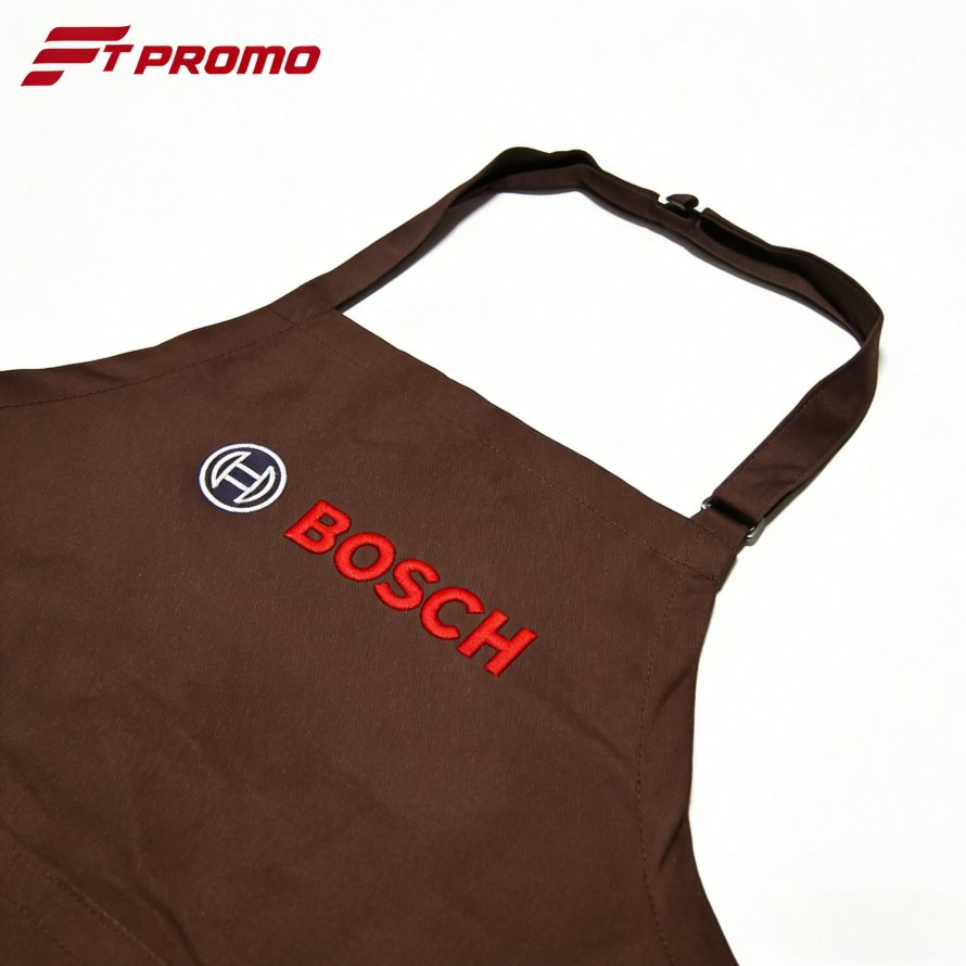 100% Polyester/Cotton OEM Custom Printed Promotional Kitchen Bib Apron