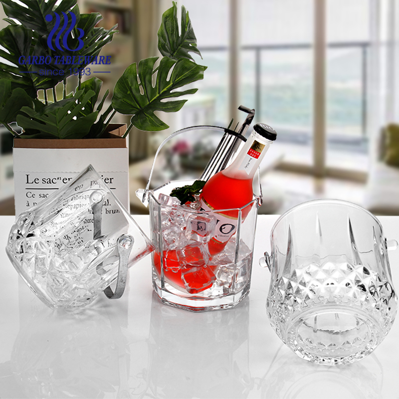 Old-Fashioned Vintage Engraving Beer Wine Cooler Barware Glass Ice Bucket