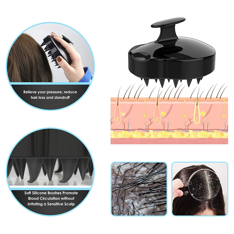 Professional Silicone Shampoo Brush Household ABS Hair Scalp Massager