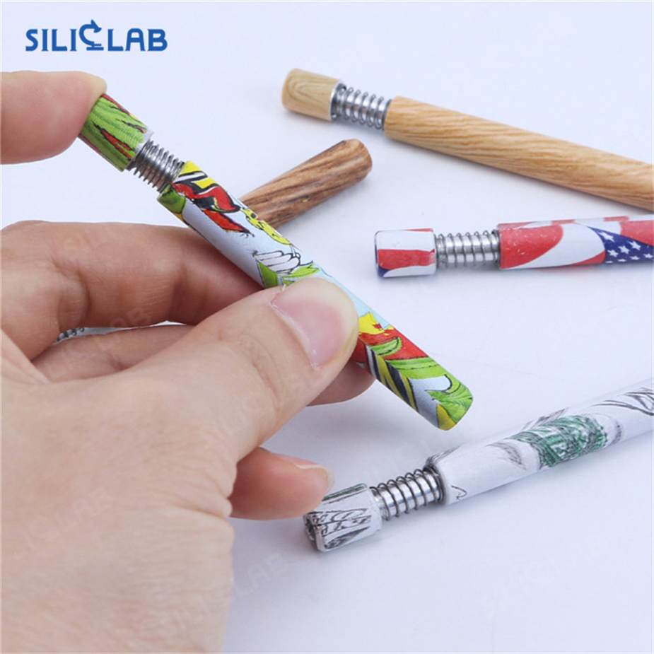 Wooden Coated Aluminum Cigarette Taster Bats One Hitter Smoking Pipe