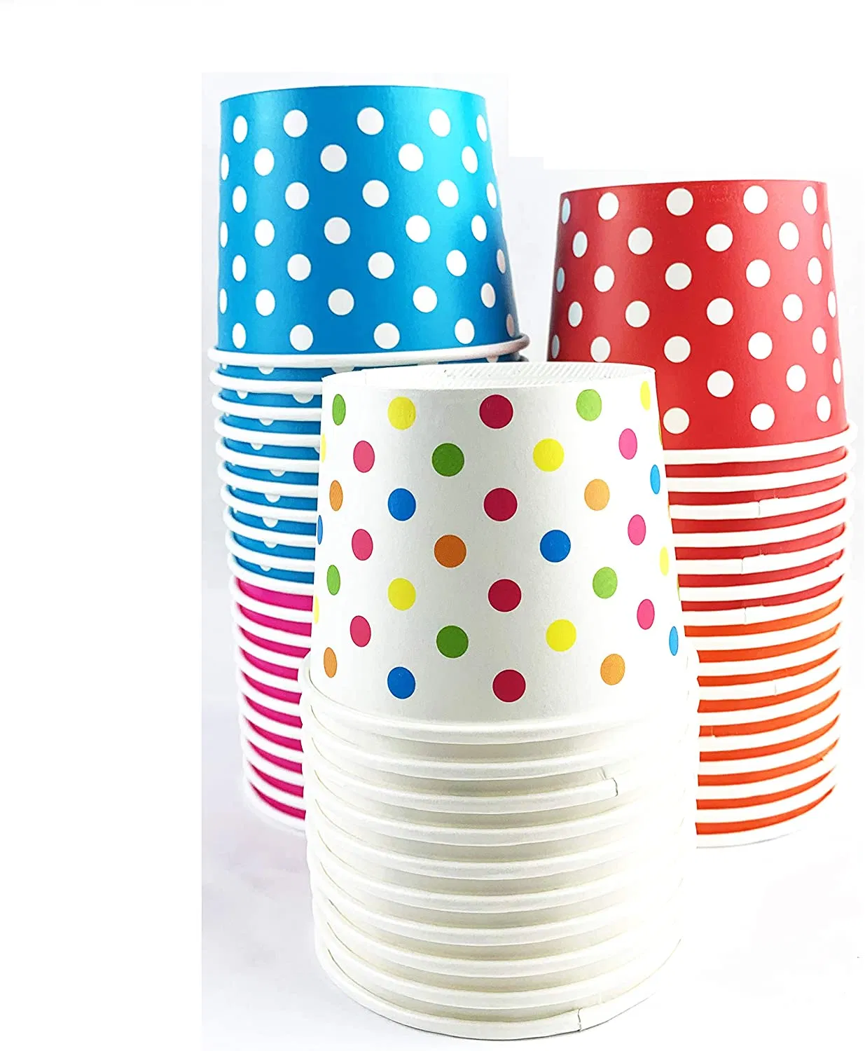 Paper Ice Cream Cups Disposable Dessert Bowls for Hot or Cold Food, 9-Ounce Party Supplies Treat Cups for Sundae, Frozen Yogurt, Soup, White