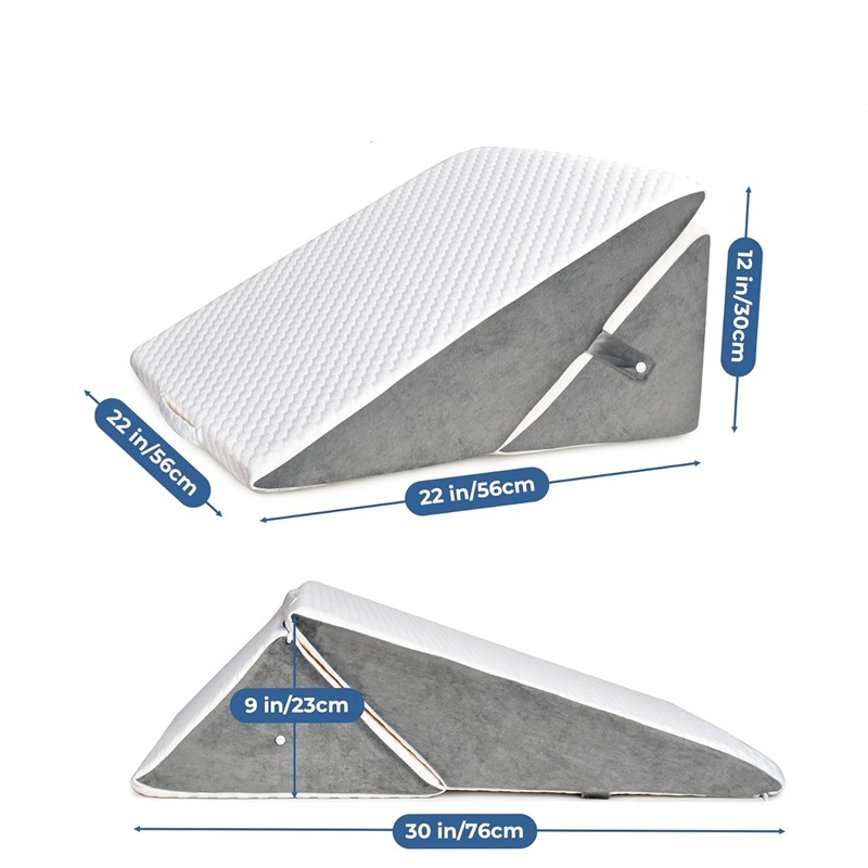 Adjustable Wedge Cushion High Density Foam Leg & Back Cushion for Bed and Sofa Ergonomic Pillow for Reflux Sleep Apnea