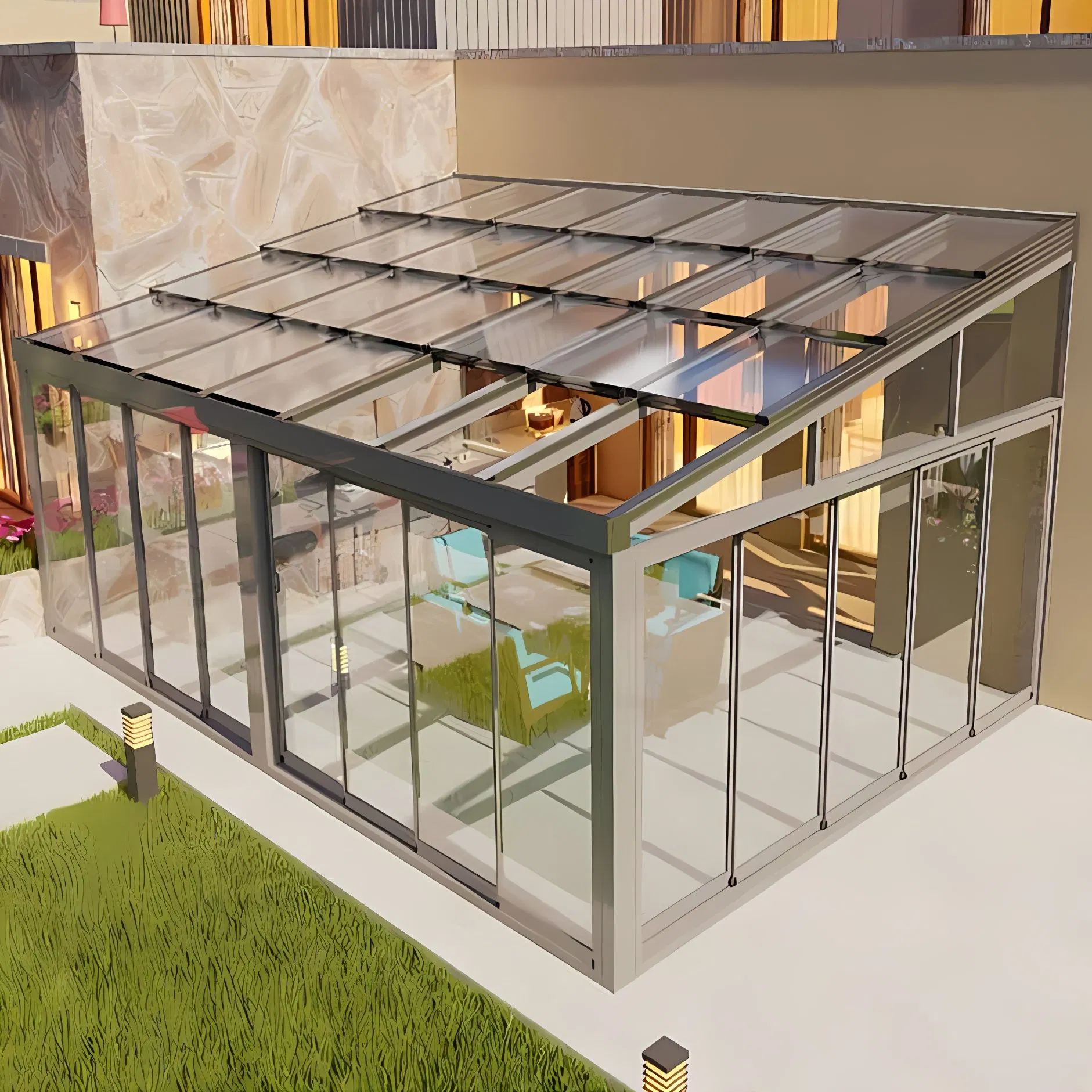 High Quality 3.0mm Thick Aluminum Sunrooms for Villa Housing Patio Terrace Balcony