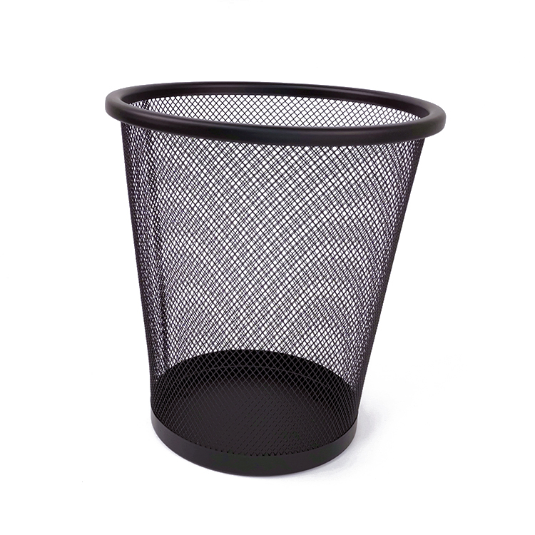 Wholesale Commercial Office Dustbin Home Metal Mesh Waste Paper Bin Round Office Trash Can Wastebasket
