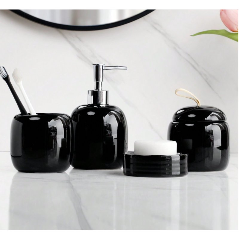 Elegant Modern Ceramic Bathroom Accessory Set for Luxury Homes