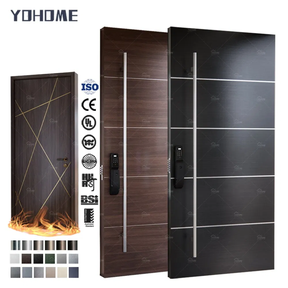 Роскошная входная дверь из нержавеющей стали с алюминиевой окантовкой