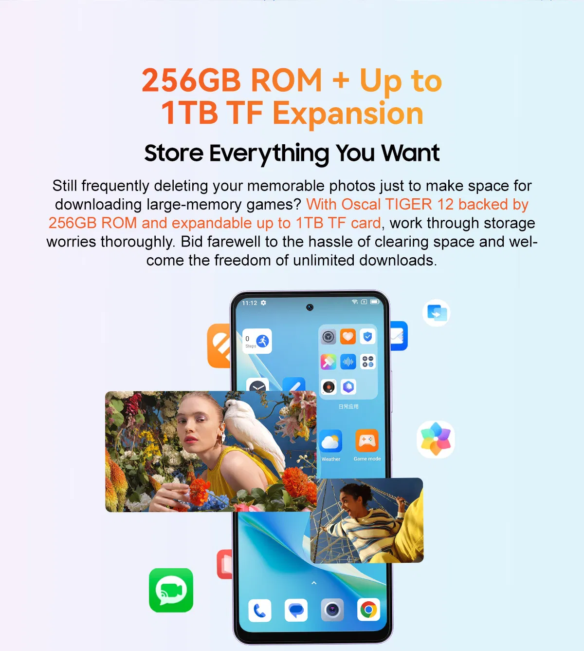 Смартфон Oscal Tiger 12 8/256GB, 6.78 дюйма, 5000mAh