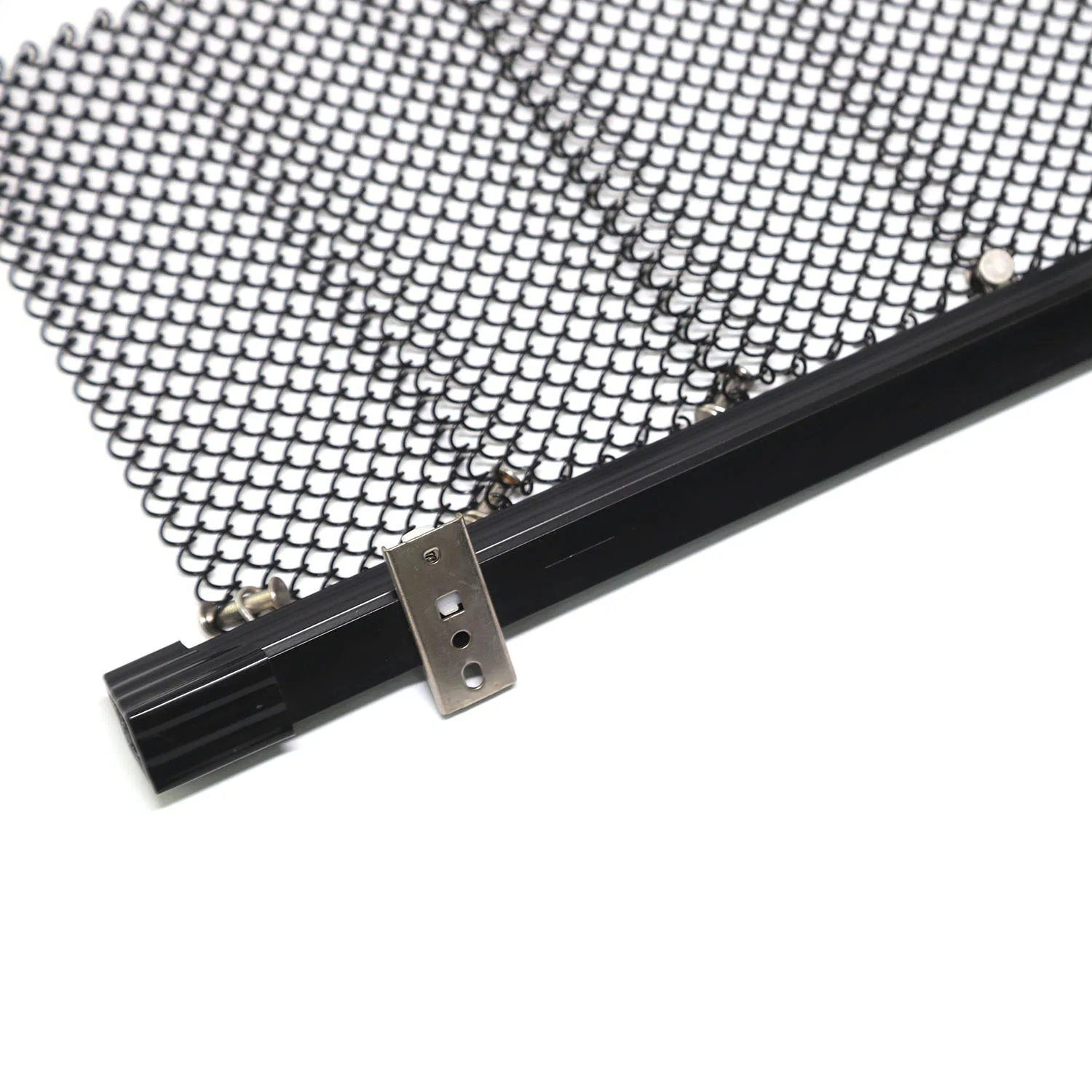 Chic Grey Wire Mesh Coil Curtain for Sophisticated Interior Designs