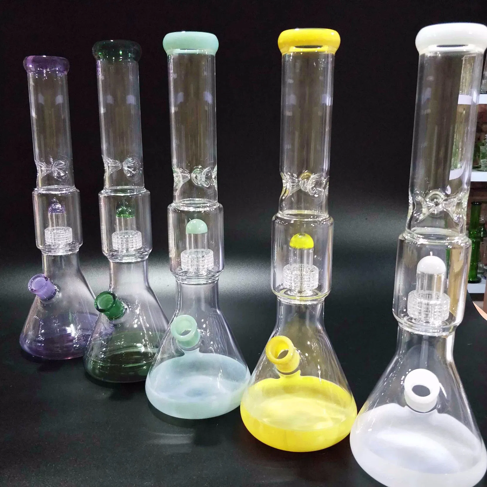 Hbking Wholesale New 13inch Hookah Tobacco Glass Smoking Water Pipe Staight Tube Windmill Glass Water Pipe