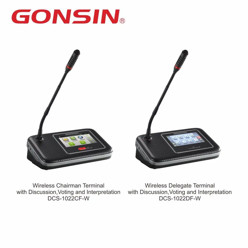 Wireless Conference Discussion Microphone with 4.3" Touch Screen Display, Voting and Interpretation