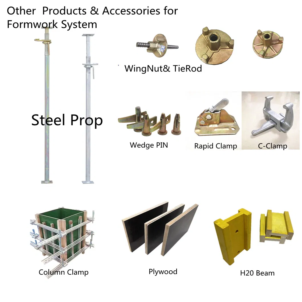 Easy Scaffolding Building Material Concrete Column Steel Aluminum Plastic Panel Tunnel System Slab Prop Cone Accessories Steel Frame Formwork for Construction