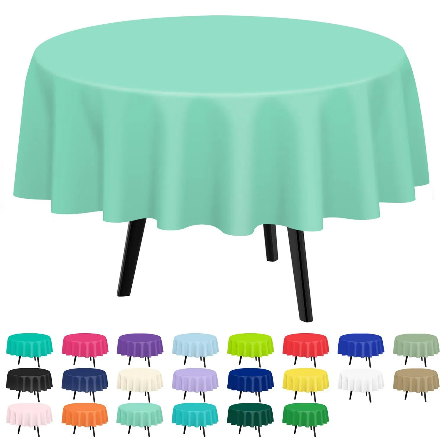 Disposable Tablecloth Thickened Round Red Plastic Party Bride Gift Party Birthday Wedding Round Table 84 Inches Tablecloth