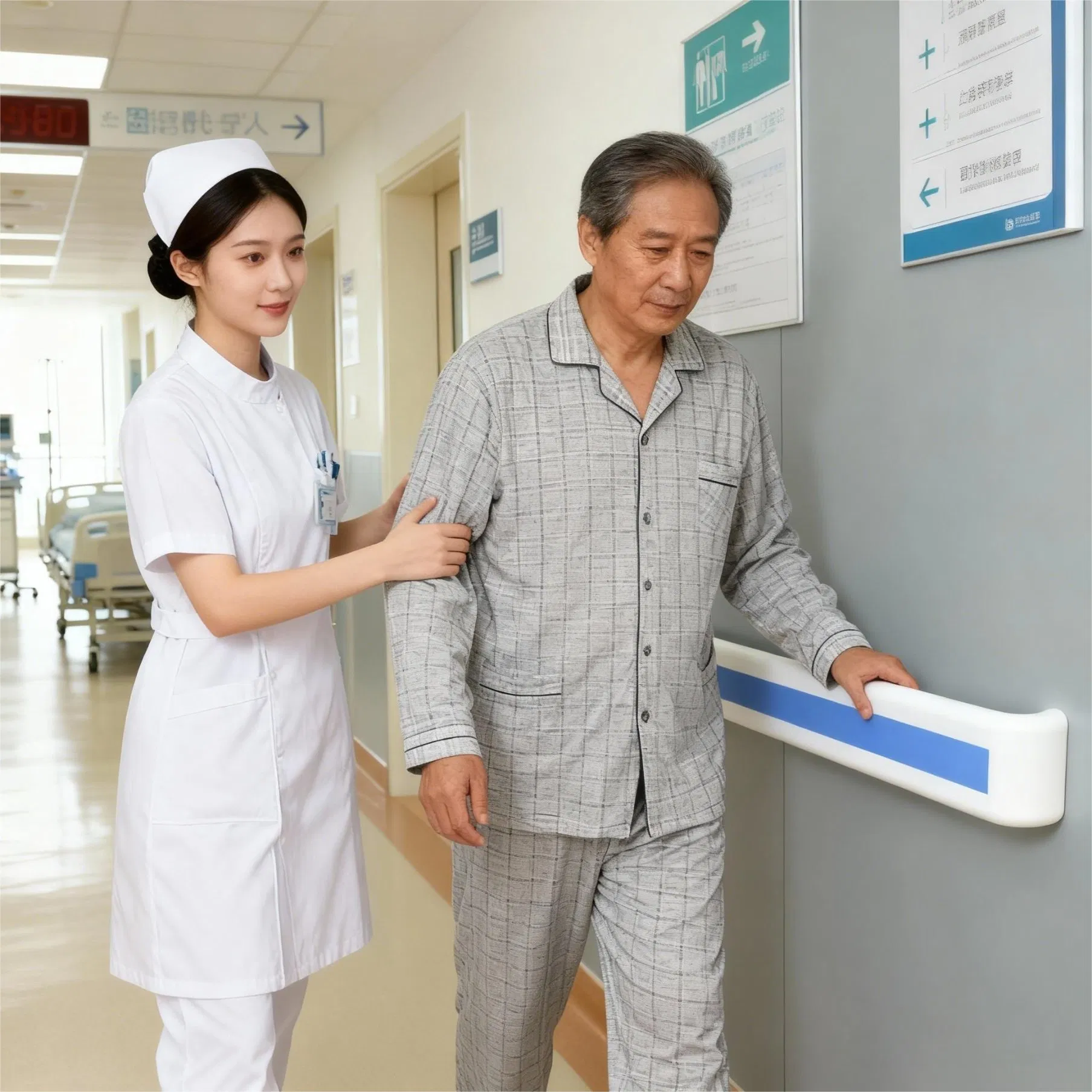Hospital Handrail for Accessible Design Supporting Mobility on Corridor Walls