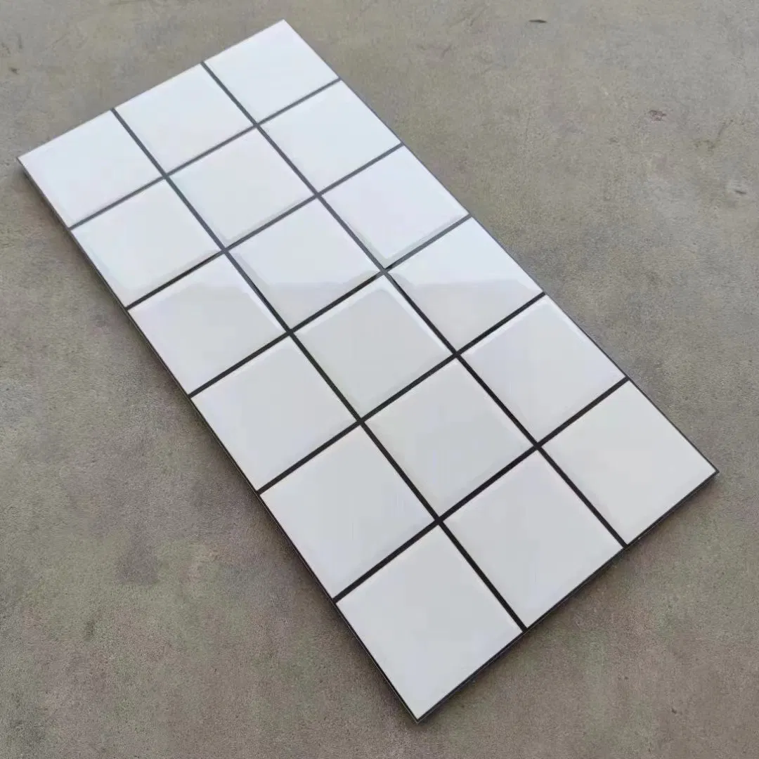 White Small Square Ceramic Wall Tiles, Small-Sized Interior Wall Tiles