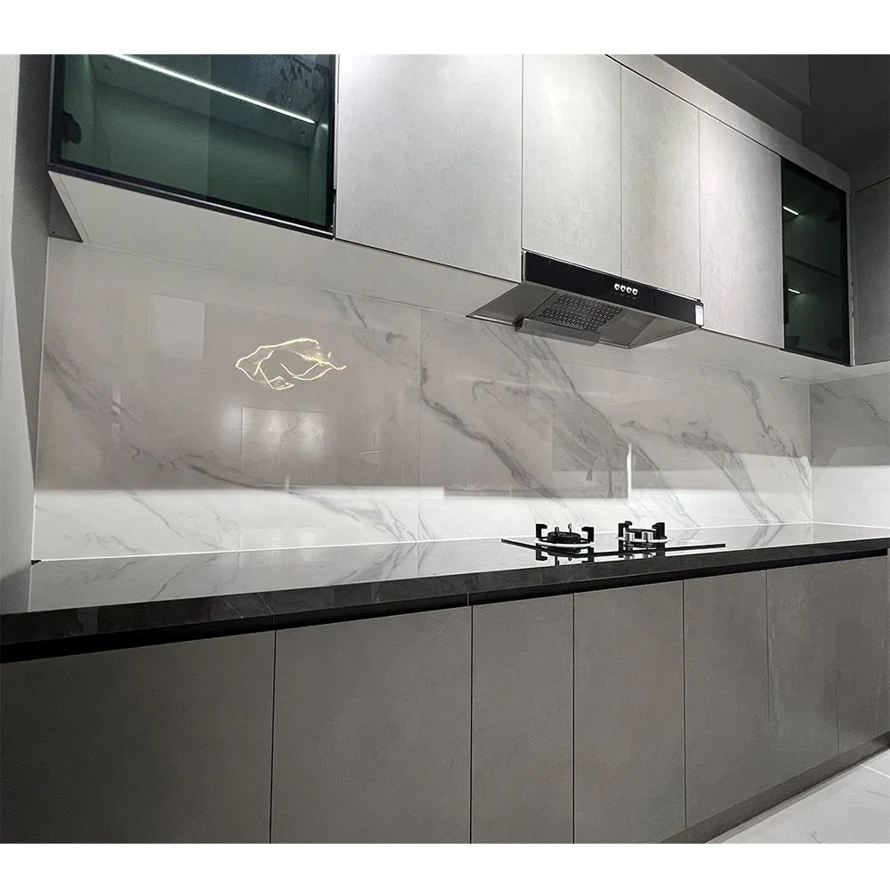 Modern Marble Style Sintered Stone White Color Kitchen Cabinet Countertop