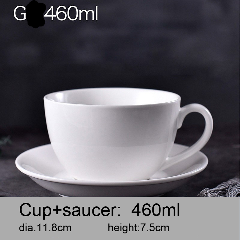 460ml Catering Supplies Porcelain Tea and Saucer Cups in White Color